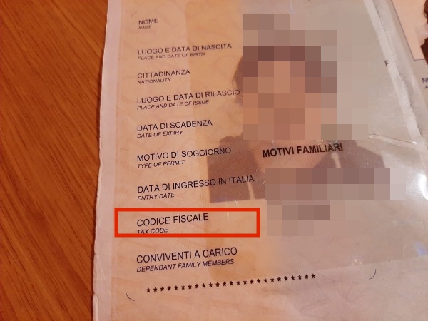 イタリア滞在許可書